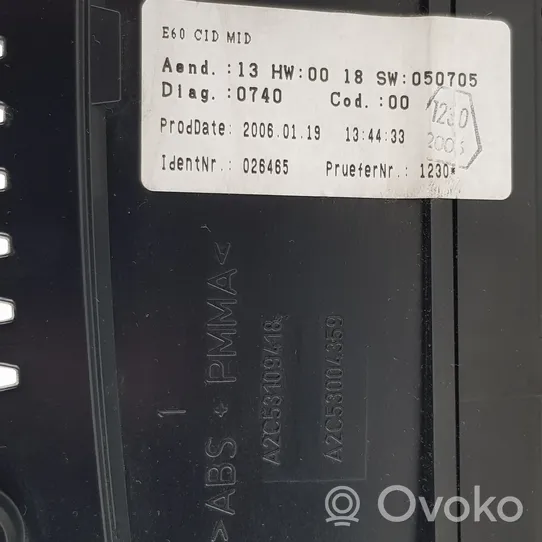 BMW 5 E60 E61 Pantalla del monitor frontal A2C53004359
