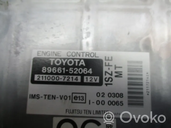 Toyota Yaris Centralina/modulo motore ECU 89661-52064