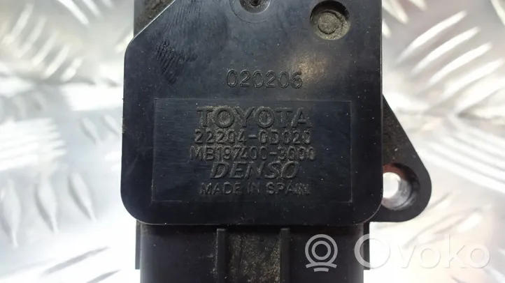 Toyota Avensis T220 Ilmamassan virtausanturi 22204-0D020