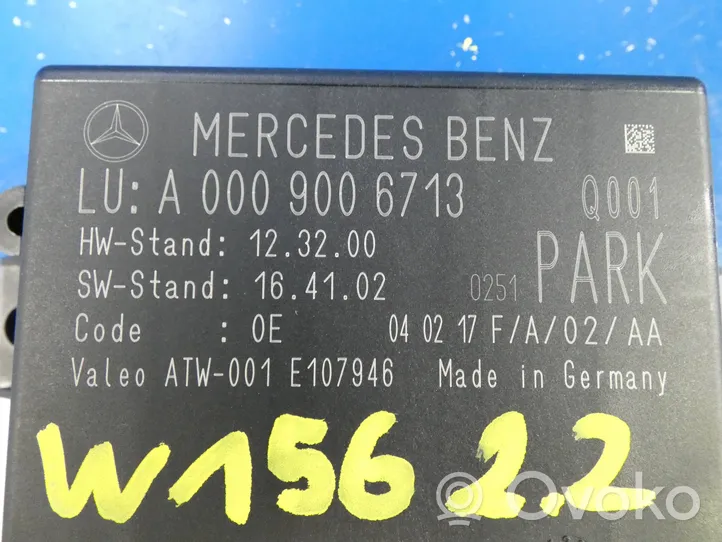 Mercedes-Benz GLA W156 Unité de commande, module PDC aide au stationnement A0009006713