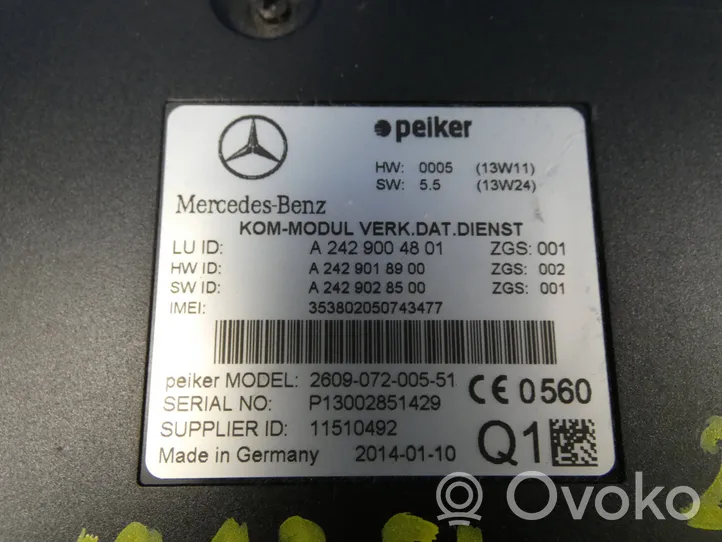 Mercedes-Benz E W212 Kiti valdymo blokai/ moduliai A2429004801