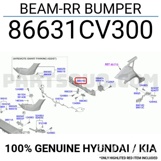 KIA EV6 Renfort de pare-chocs arrière 86631CV300