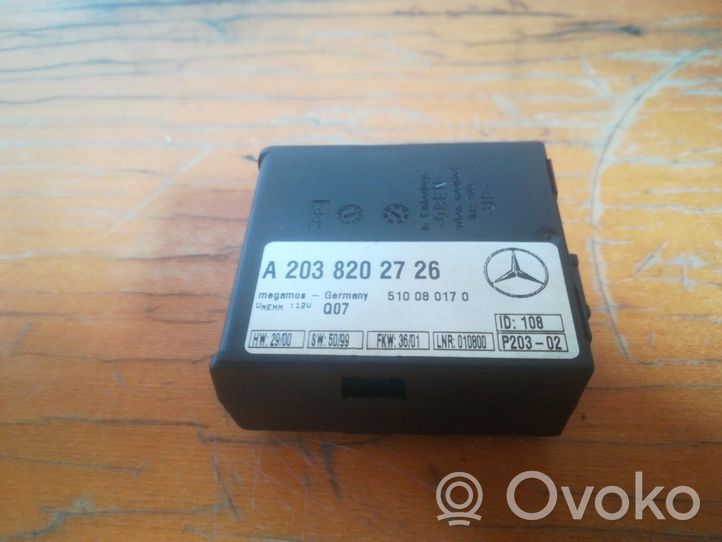 Mercedes-Benz C W203 Boîtier module alarme A2038202726