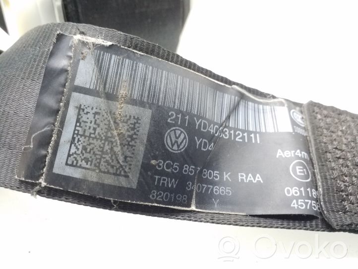 Volkswagen PASSAT B7 Ceinture de sécurité arrière 3C5857805K