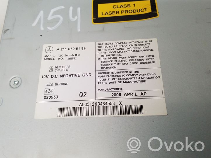 Mercedes-Benz R W251 CD/DVD-vaihdin A2118706189