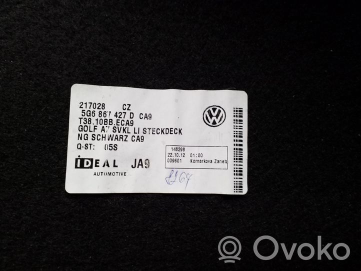 Volkswagen Golf VII Tavaratilan/takakontin alempi sivuverhoilu 5G6867427D