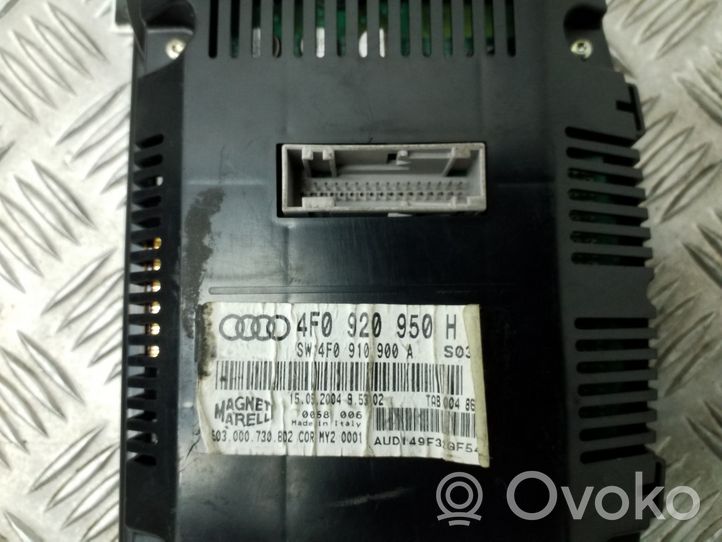 Audi A6 S6 C6 4F Compteur de vitesse tableau de bord 4F0920950H