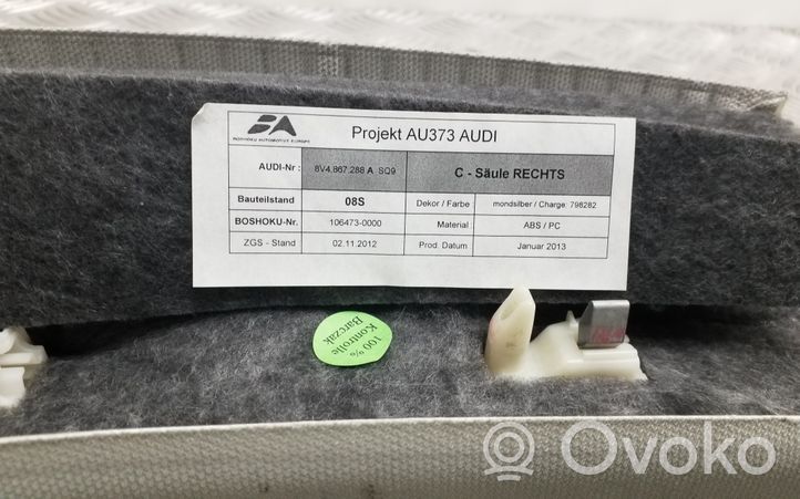 Audi A3 S3 8V C-pilarin verhoilu 8V4867288A