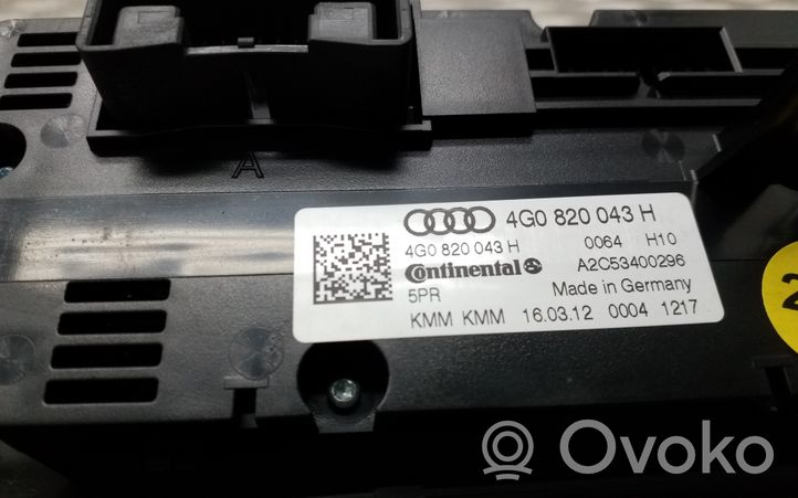 Audi A7 S7 4G Ilmastoinnin ohjainlaite 4G0820043H