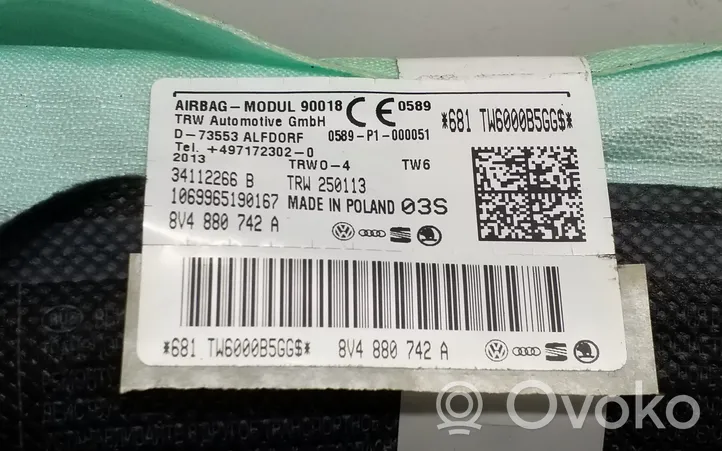 Audi A3 S3 8V Stogo oro pagalvė (užuolaida) 8V4880742A