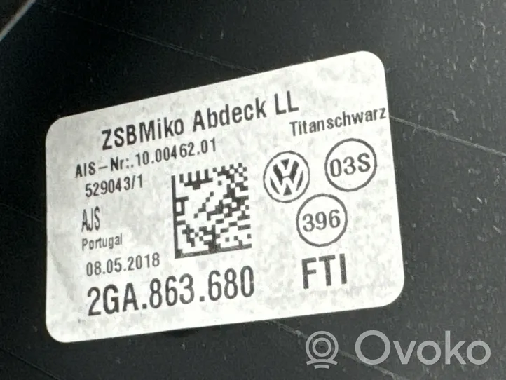 Volkswagen T-Roc Inny elementy tunelu środkowego 2GA863680