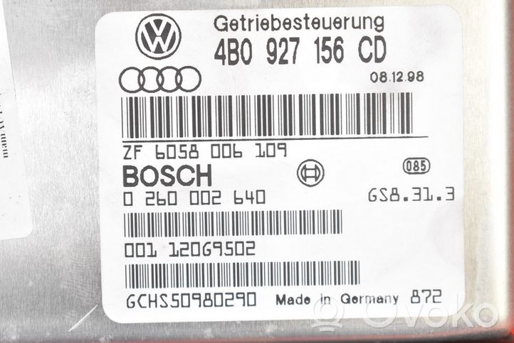 Audi A6 Allroad C5 Module de contrôle de boîte de vitesses ECU 4B0927156CD