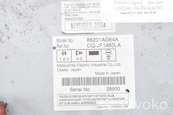 Subaru Legacy Radio / CD/DVD atskaņotājs / navigācija 86201AG64A