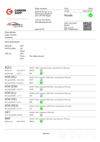 Ford Focus ST Inyector de combustible CV6Q-9F593-AA