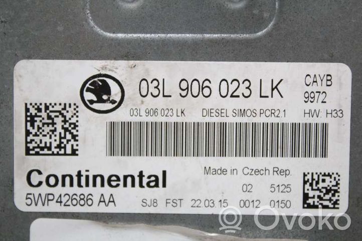 Skoda Rapid (NH) Unité de commande, module ECU de moteur 03L906023LK