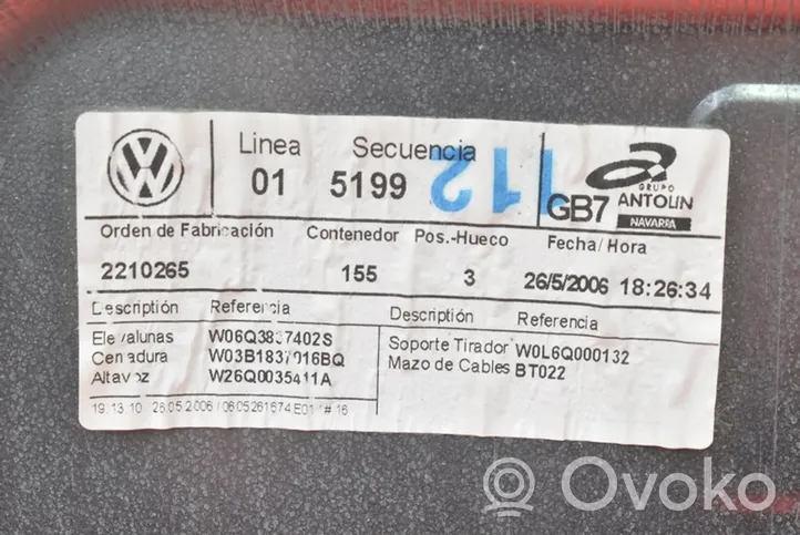 Volkswagen Polo IV 9N3 Alzacristalli della portiera anteriore con motorino 6Q3837756A