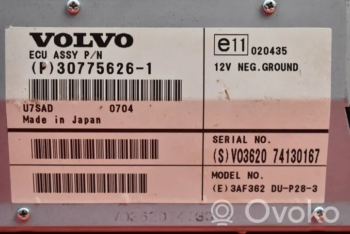 Volvo V70 Radio/CD/DVD/GPS-pääyksikkö 30775626-1