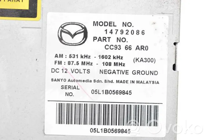 Mazda MX-5 NC Miata Unité principale radio / CD / DVD / GPS 14792086