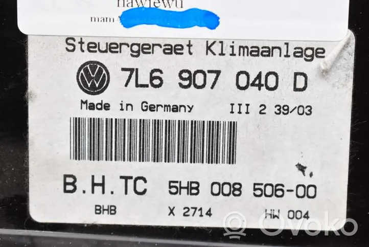 Volkswagen Touareg I Unité de contrôle climatique 7L6907040D