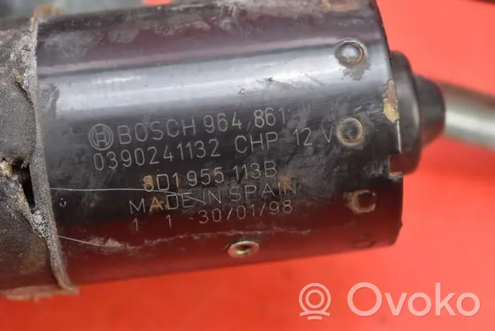 Audi A4 S4 B5 8D Mechanizm i silniczek wycieraczek szyby przedniej / czołowej 0390241132