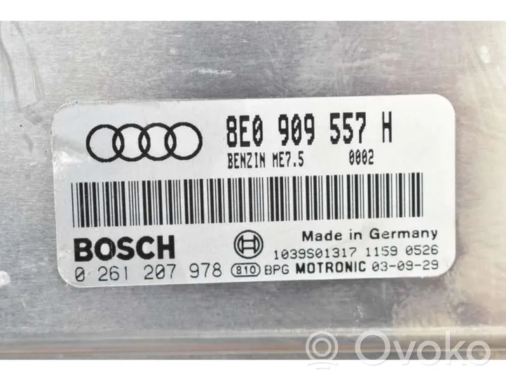 Audi A4 S4 B6 8E 8H Motora vadības bloka ECU 8E0909557H
