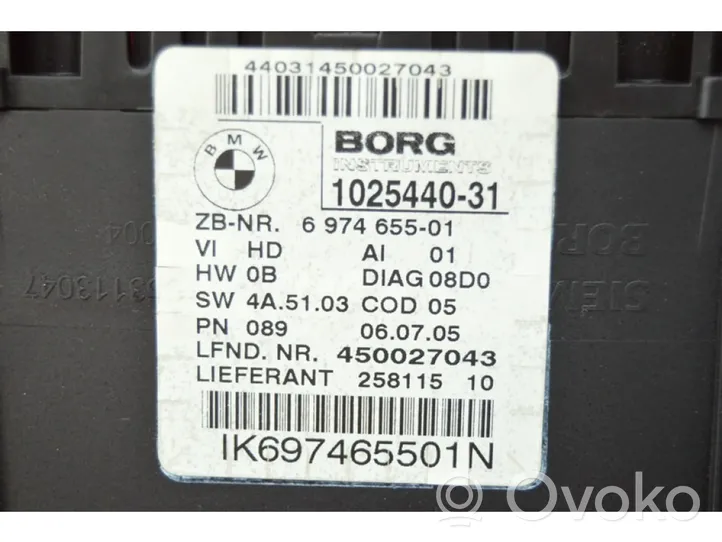 BMW X3 E83 Compteur de vitesse tableau de bord 1025440-31