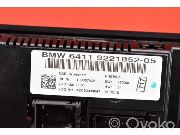 BMW 7 F01 F02 F03 F04 Centralina del climatizzatore 9221852-05