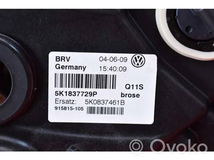 Volkswagen Golf V Mécanisme de lève-vitre avec moteur 5K0837755G