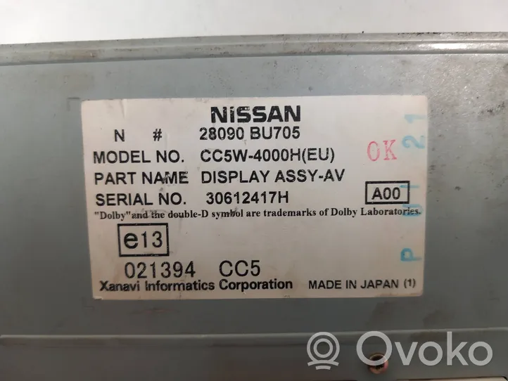 Nissan Almera Tino Écran / affichage / petit écran 28090BU705
