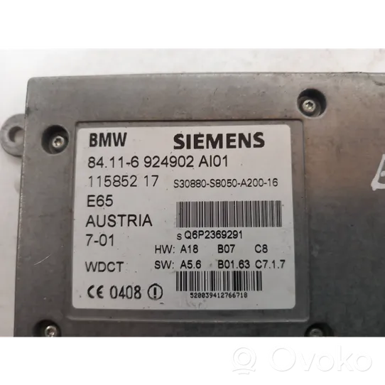 BMW 7 E65 E66 Puhelimen käyttöyksikkö/-moduuli 84116924902