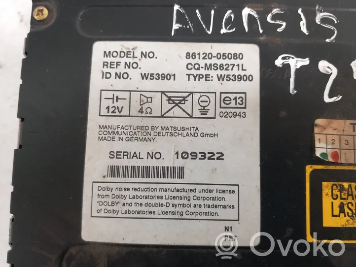 Toyota Avensis T250 Radija/ CD/DVD grotuvas/ navigacija 8612005080