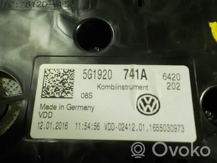 Volkswagen Golf SportWagen Compteur de vitesse tableau de bord 5G1920741A