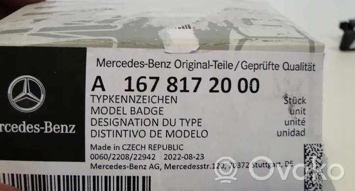 Mercedes-Benz GLE W167 Logotipo/insignia/emblema del fabricante A1678172000