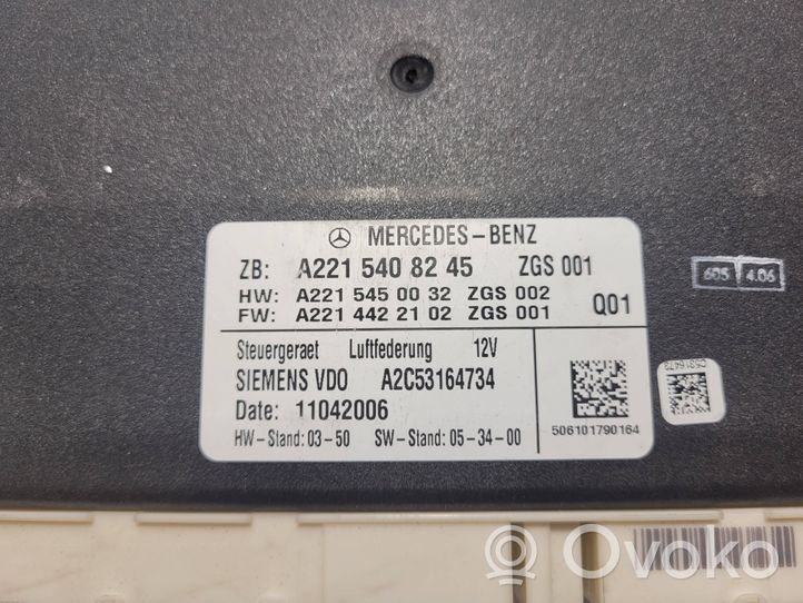 Mercedes-Benz S W221 Steuergerät Niveauregulierung Luftfederung A2215408245