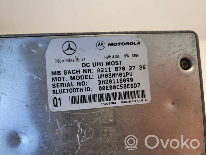 Mercedes-Benz E W211 Centralina/modulo bluetooth A2118702726