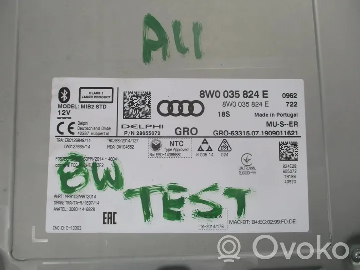Audi A4 S4 B9 8W Radio/CD/DVD/GPS-pääyksikkö 