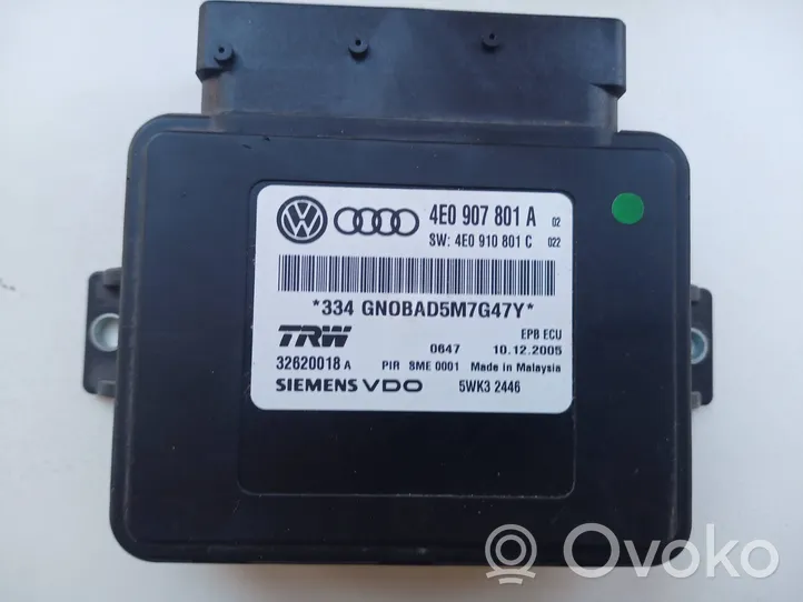 Audi A8 S8 D3 4E Rankinio stabdžio valdymo blokas 4E0907801A