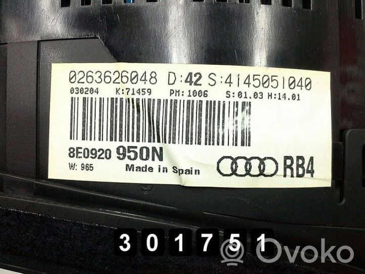 Audi A4 S4 B6 8E 8H Variklio valdymo blokas 0261S01023