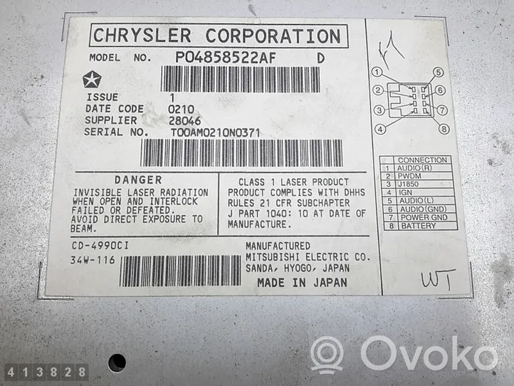 Chrysler 300M CD/DVD changer p04858522af