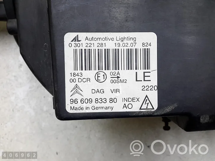 Citroen C6 Lampa przednia 9660983380