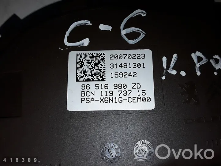 Citroen C6 Interruttore di controllo del sedile 96516980ZD