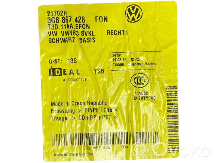 Volkswagen Arteon Rivestimento pannello laterale del bagagliaio/baule 3G8867428