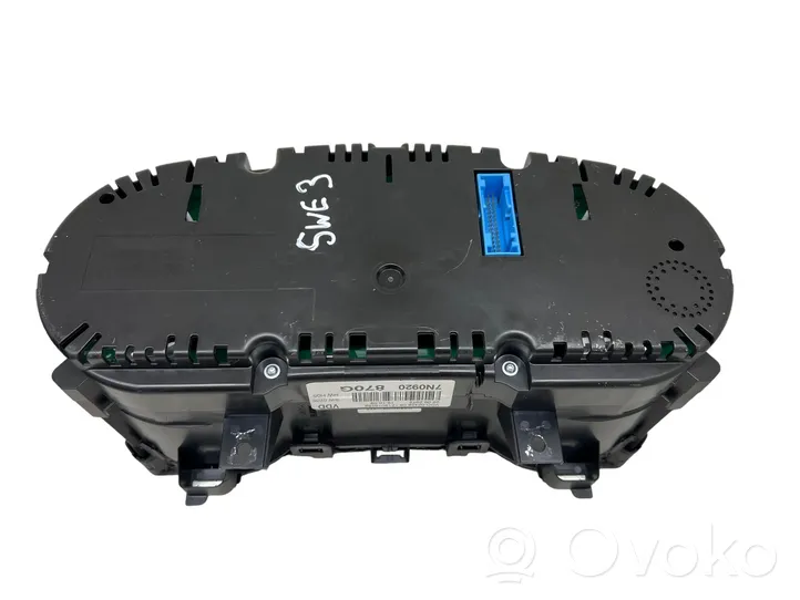Volkswagen Sharan Speedometer (instrument cluster) 7N0920870G