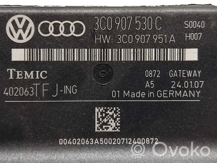 Volkswagen PASSAT B7 Gateway valdymo modulis 3C0907530C