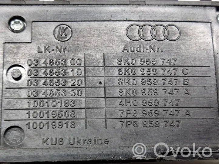 Audi A6 S6 C7 4G Interruttore di controllo del sedile 8K0959747B