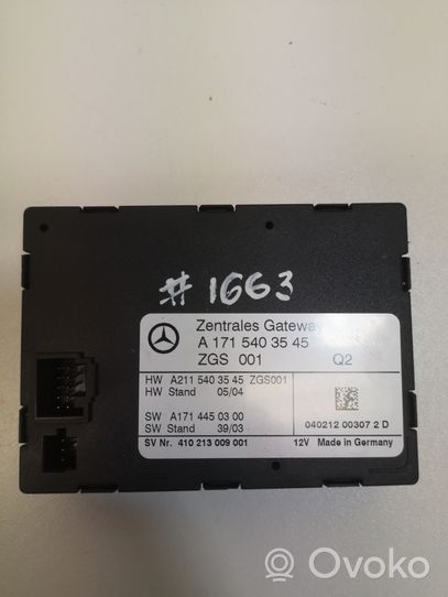 Mercedes-Benz SLK R171 Door central lock control unit/module A1715403545