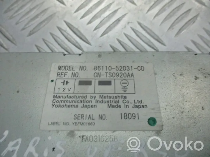 Toyota Yaris Verso Monitori/näyttö/pieni näyttö 86110-52031