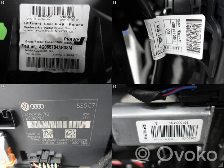 Audi A7 S7 4G Sėdynių komplektas 4G8959760