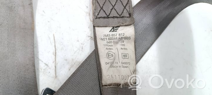 Volkswagen Sharan Pas bezpieczeństwa fotela tylnego 7M3857812