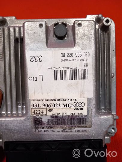 Audi A4 S4 B8 8K Juego de cerradura y set ECU del motor 03L906022MG